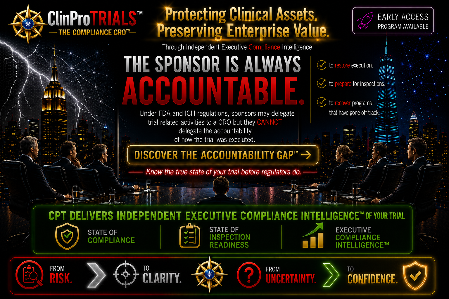 Home — Protecting clinical assets and preserving enterprise value through Independent Executive Compliance Intelligence.